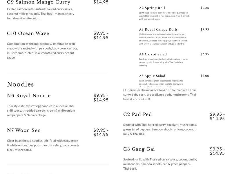 Orient Express Menu