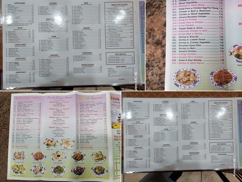 China Kingdom Menu
