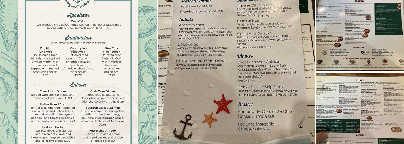 The Country Inn Menu