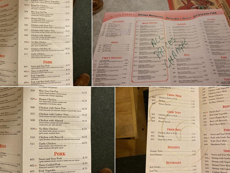 Hunan Garden Menu