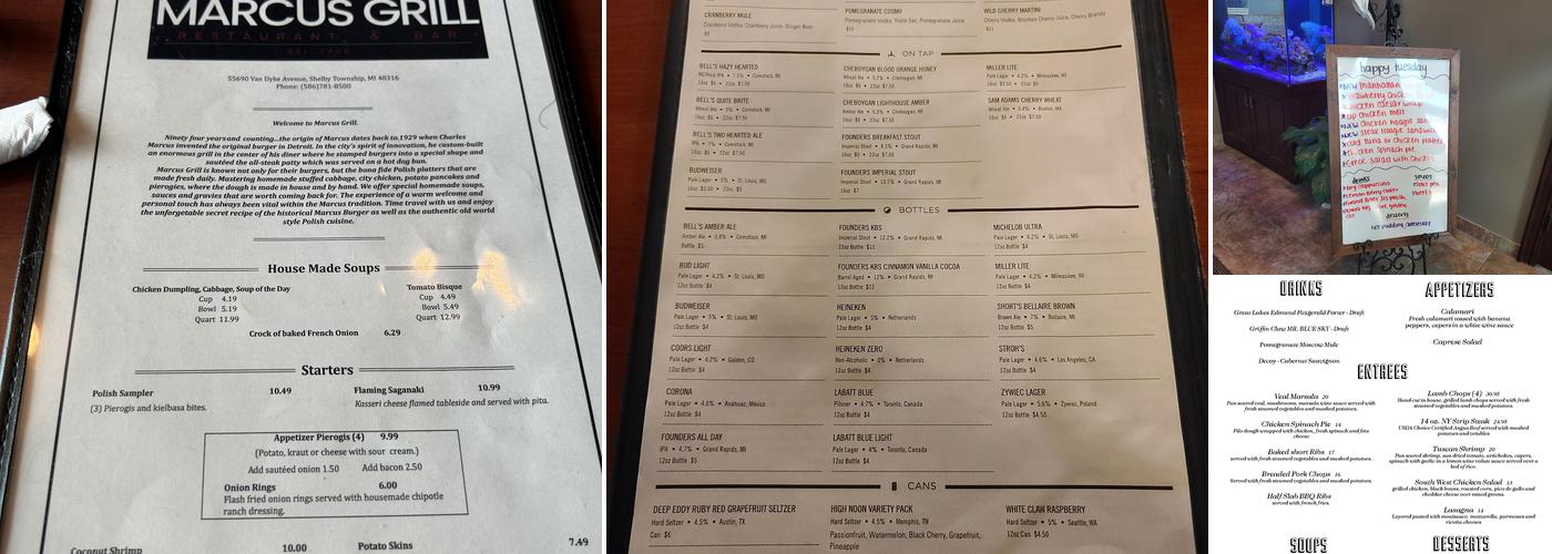 Marcus Grill Menu