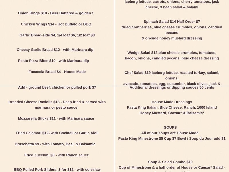 Art's Place Menu