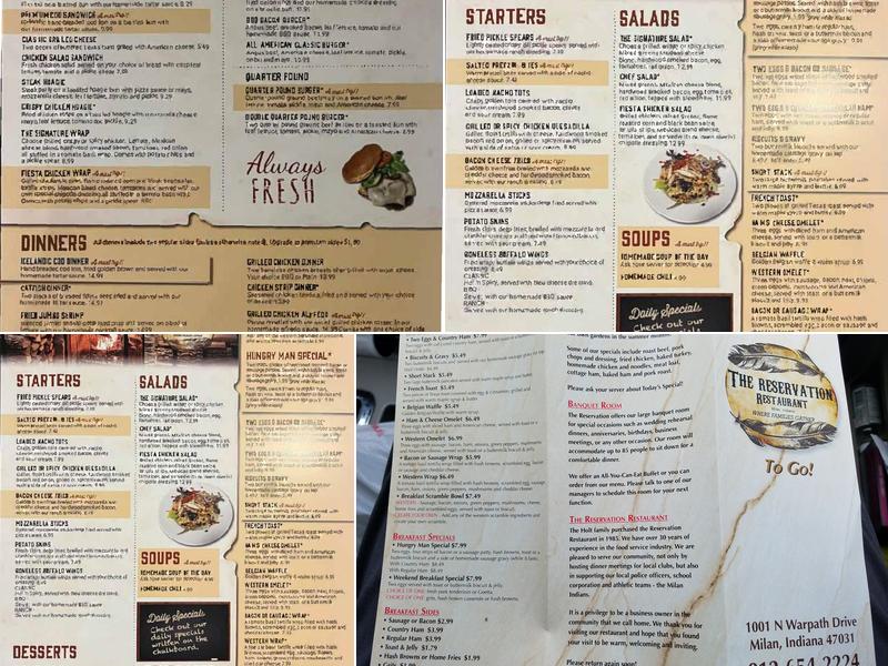 Reservation Menu