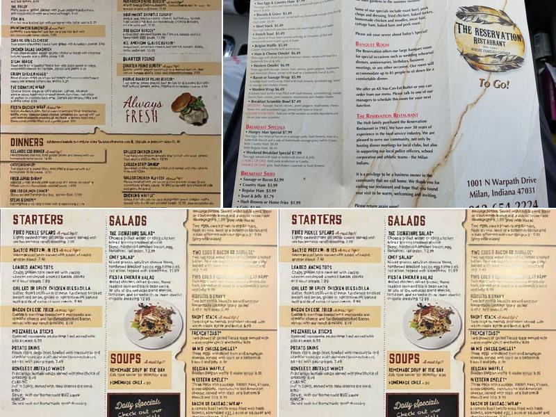Reservation Menu