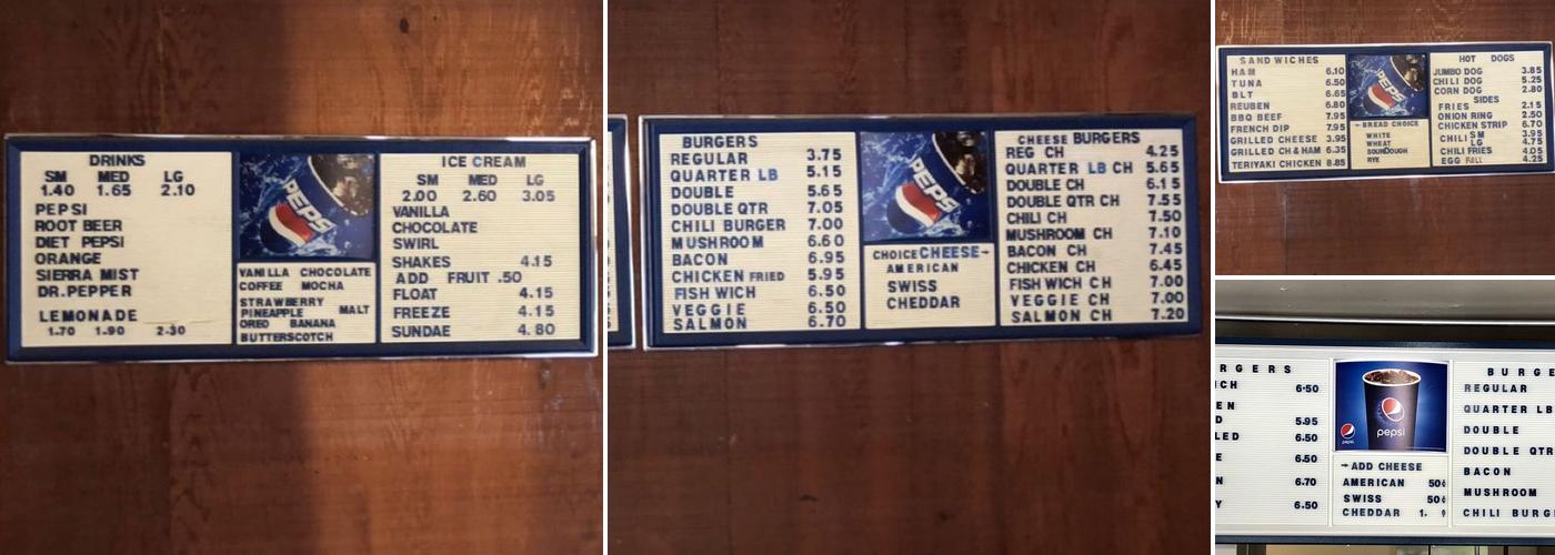 Carr's Drive In Menu