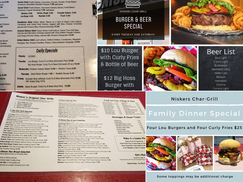 Niskers Grill & Slap Shot Hockey Bar Menu