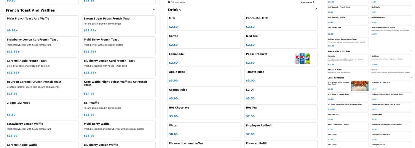 Roxie’s Breakfast & Lunch Menu