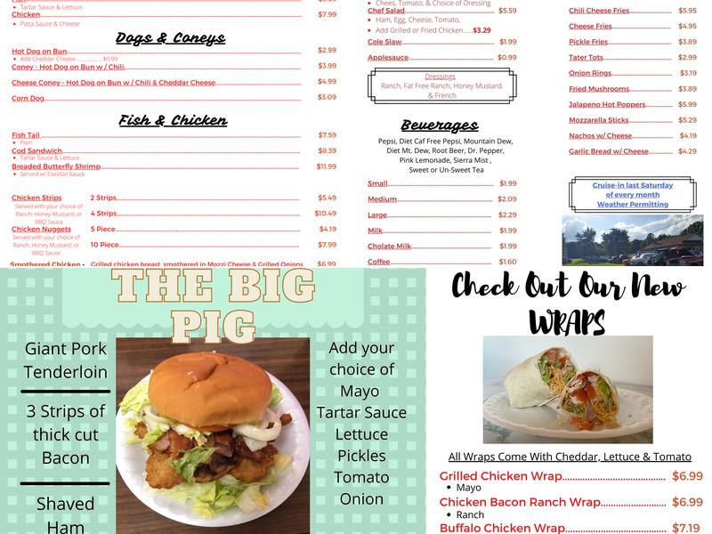 B & G Dairy Bar and Grill Menu