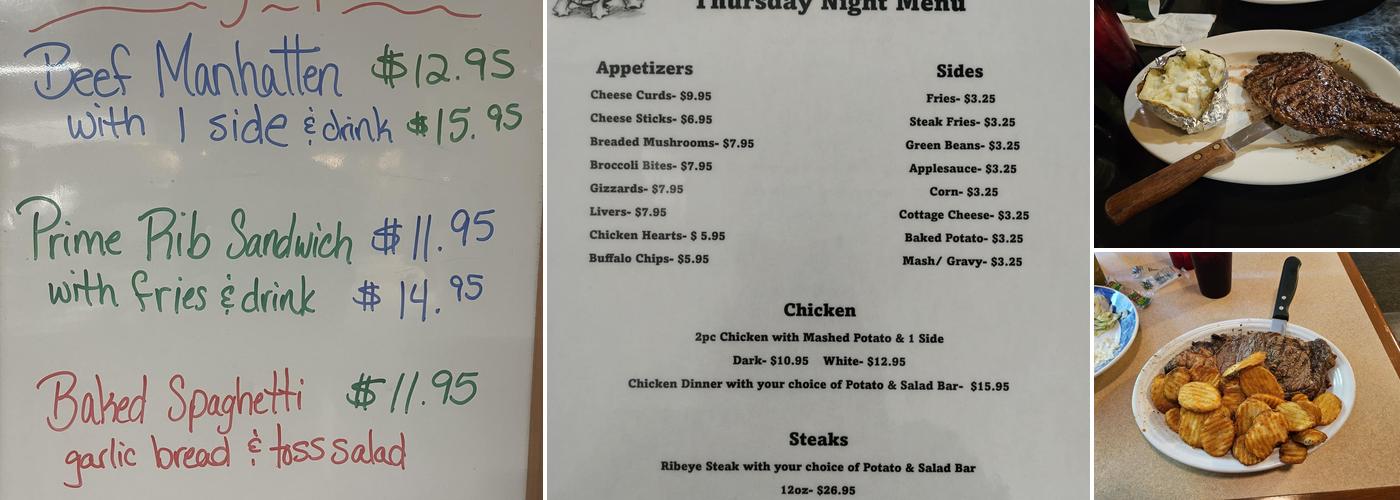 Turtles restaurant and pub Menu