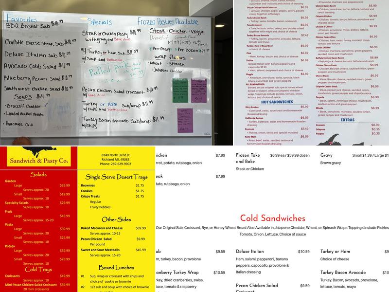 Up North Sandwich & Pasty Co Menu