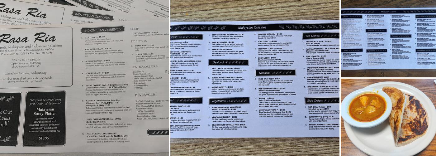 Rasa Ria Menu