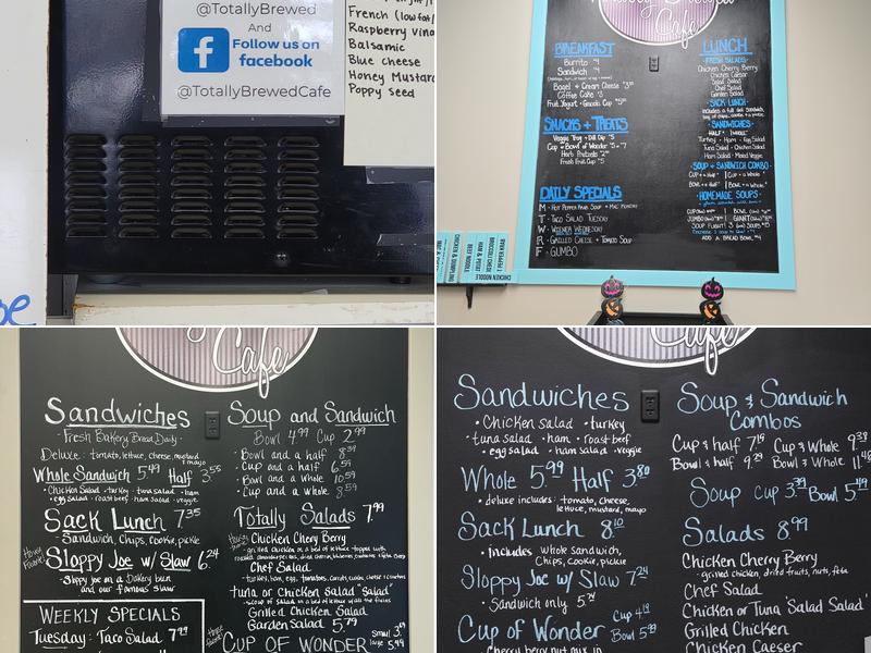 Totally Brewed Cafe Menu