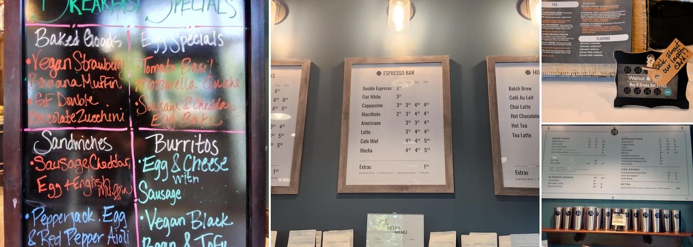 Walnut & Park Cafe Menu