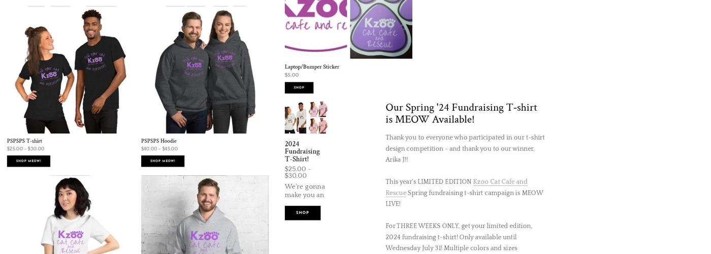 Kzoo Cat Cafe and Rescue Menu