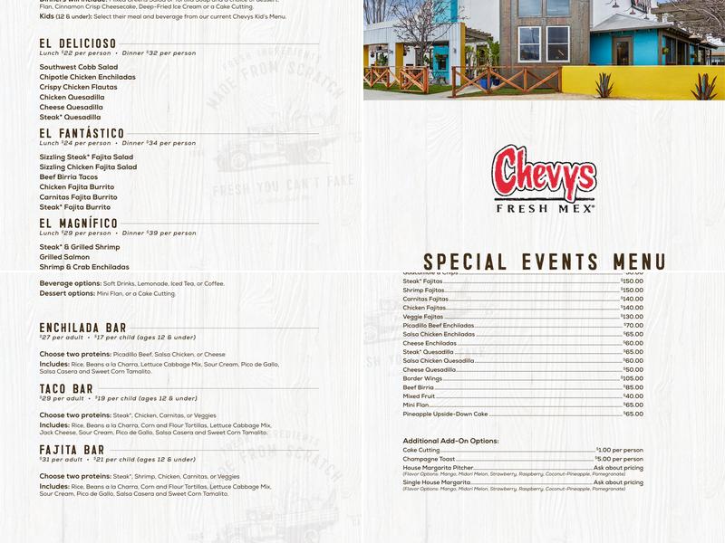 Chevys Menu