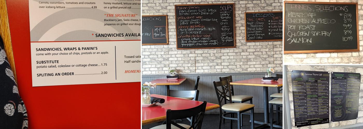 Summer Thyme Café Menu