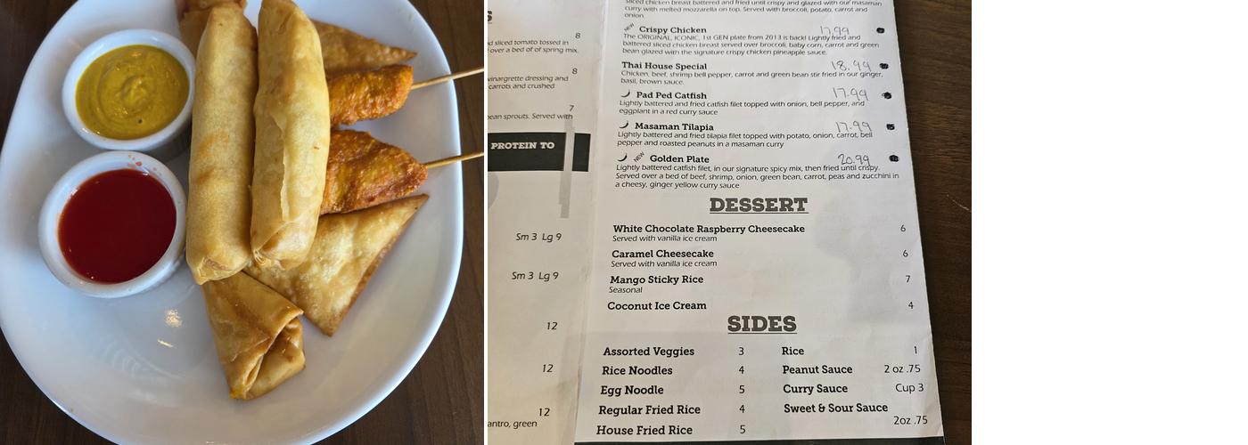 A Thai Cafe Menu