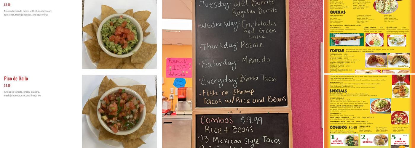 Quekas Authentic Mexican Food Menu