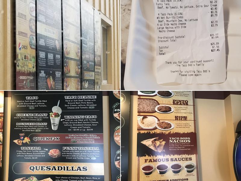 Taco Bob's Menu