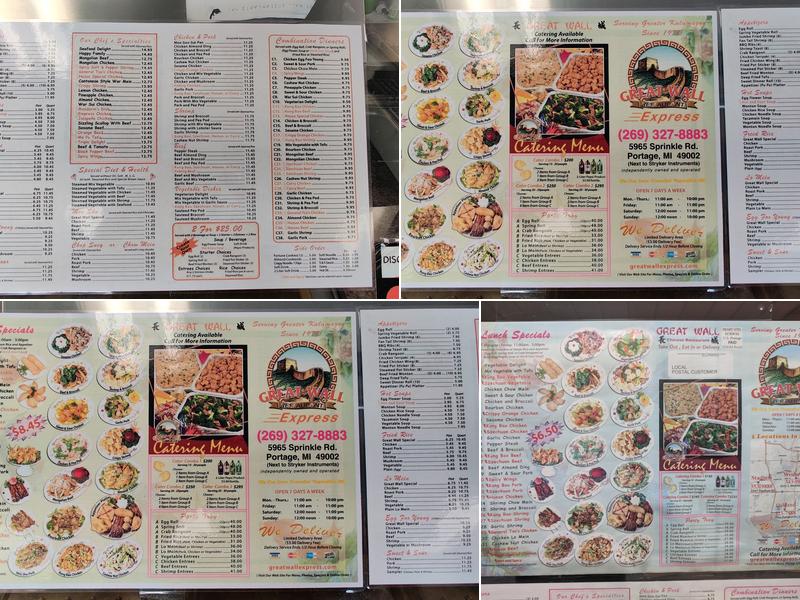 Great Wall Express Menu