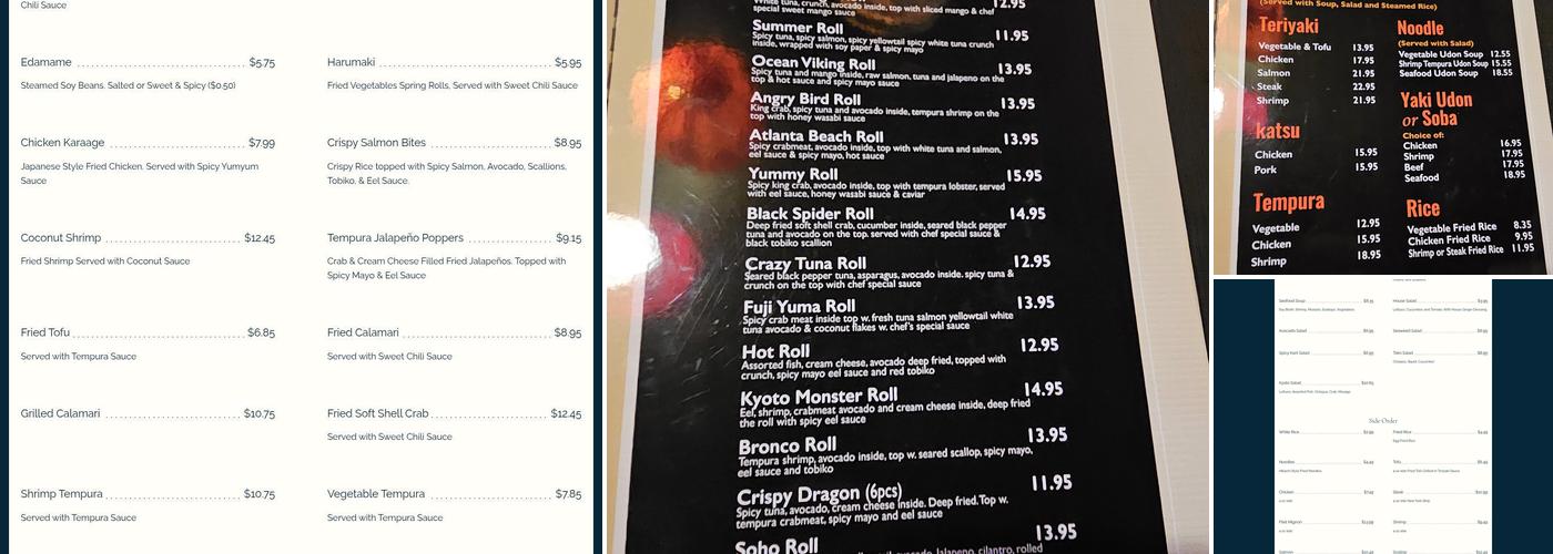 Kyoto Japanese Steakhouse Menu