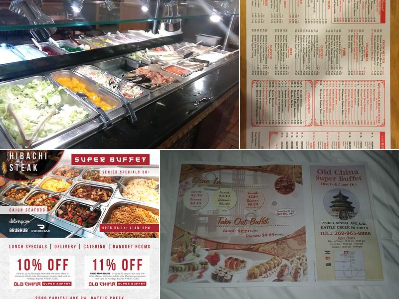 Old China Super Buffet Menu