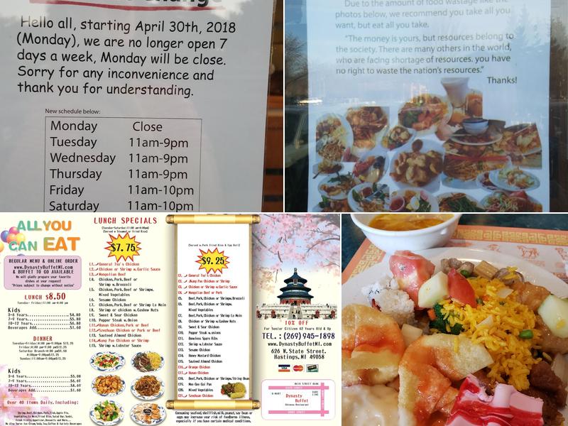Dynasty Buffet Menu