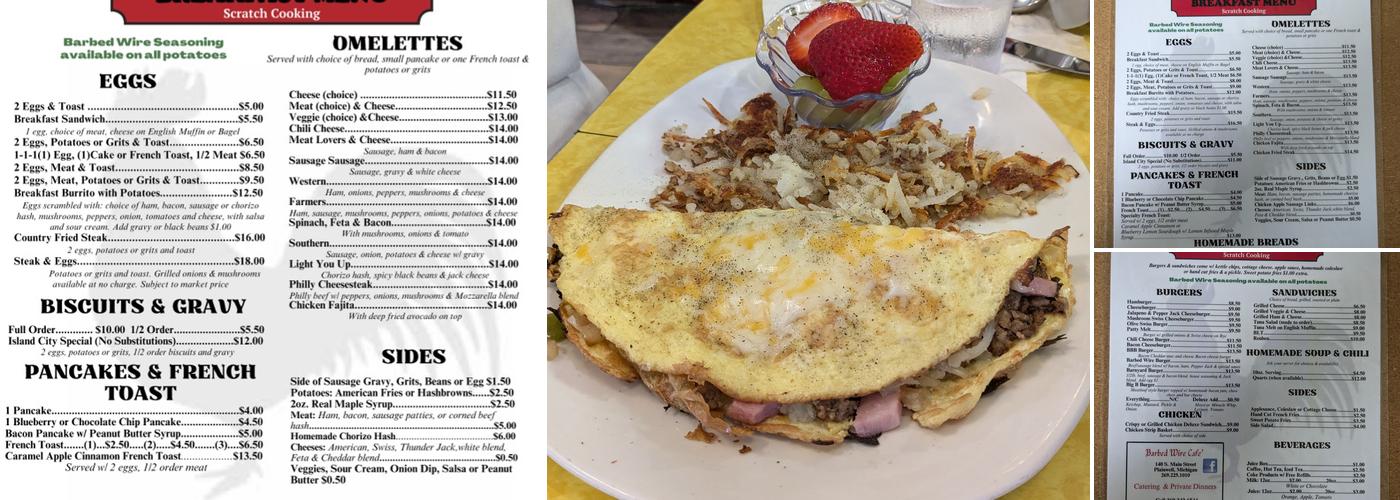 Barbed Wire Cafe Menu