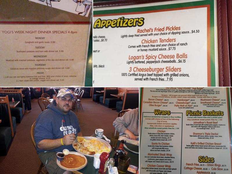 Yogi's Menu