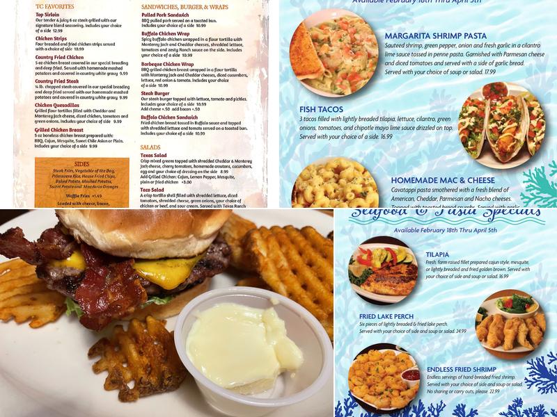 Texas Corral Menu