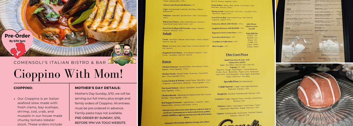 Comensoli's Menu
