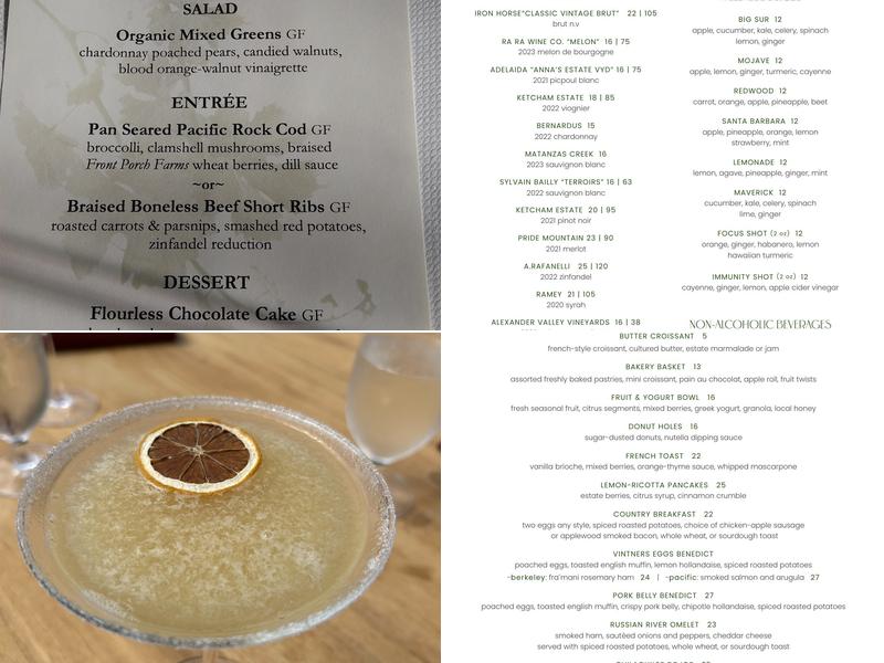 John Ash & Co. Menu