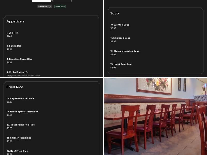 Lucky Garden Buffet Menu