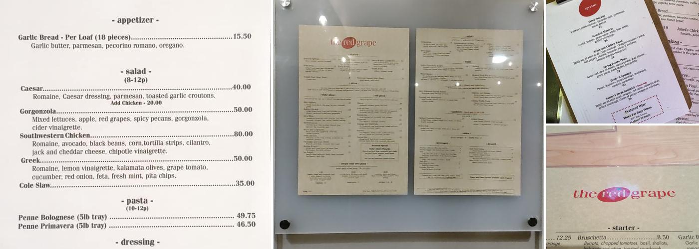 The Red Grape Menu