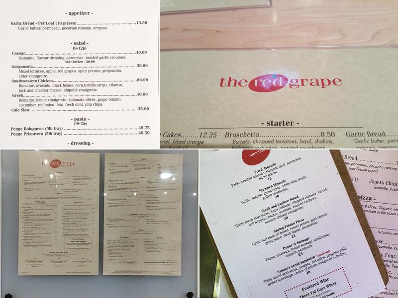 The Red Grape Menu