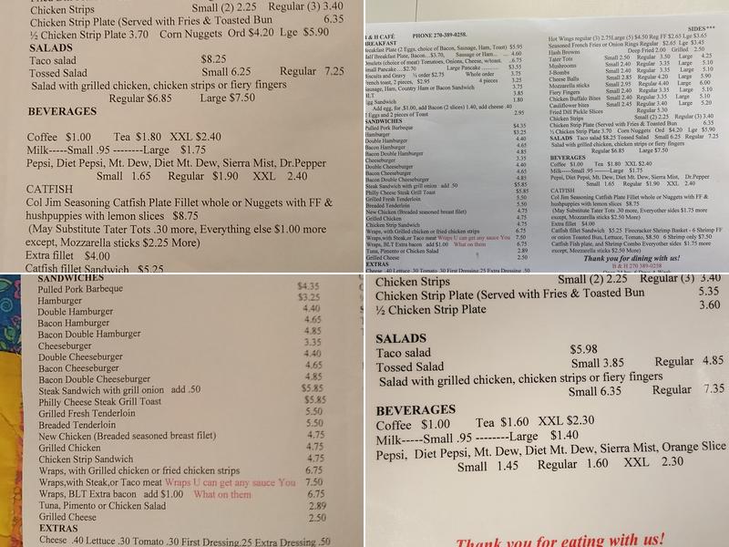 B & H Restaurant Menu