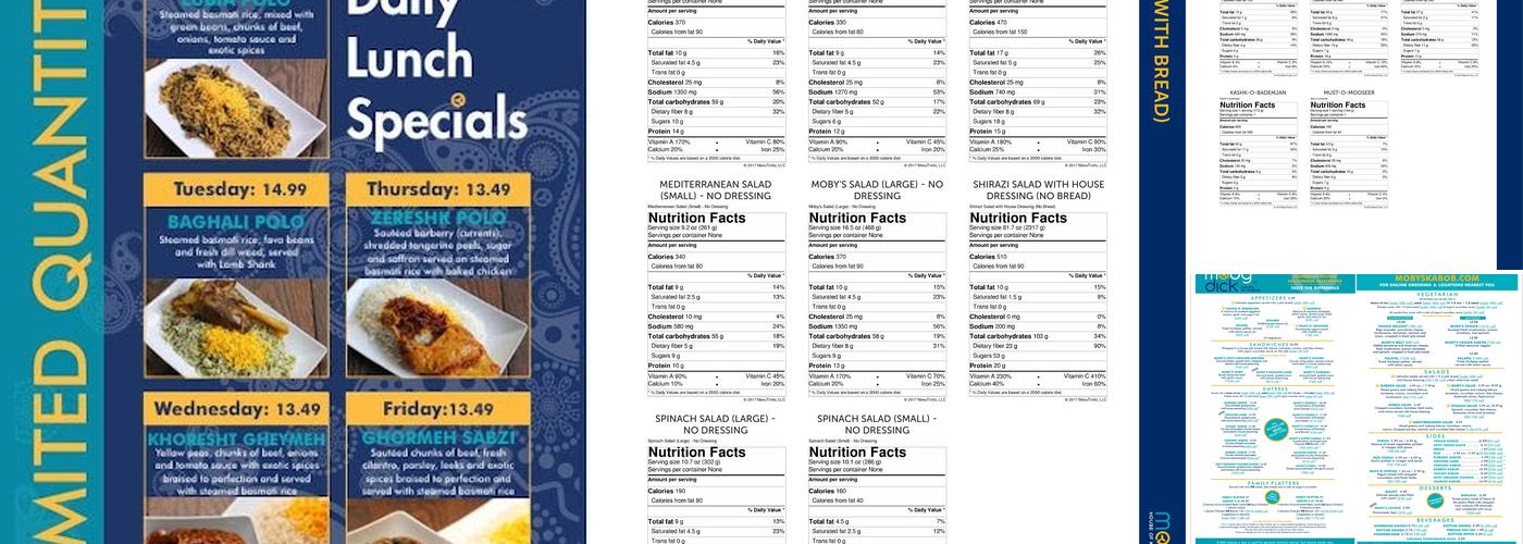 Moby Dick House of Kabob Menu