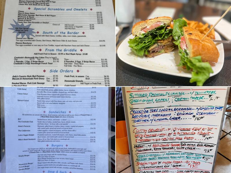 Creekside Cafe Menu
