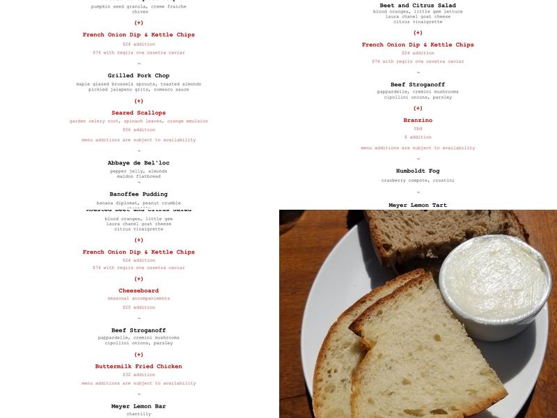 Ad Hoc Menu