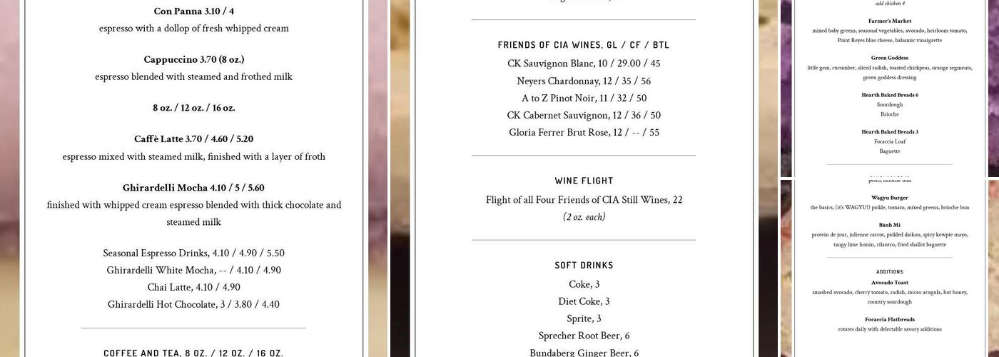 The Bakery Café at Greystone Menu