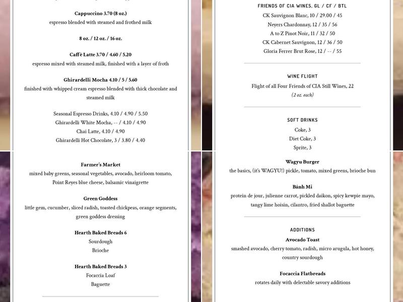 The Bakery Café at Greystone Menu