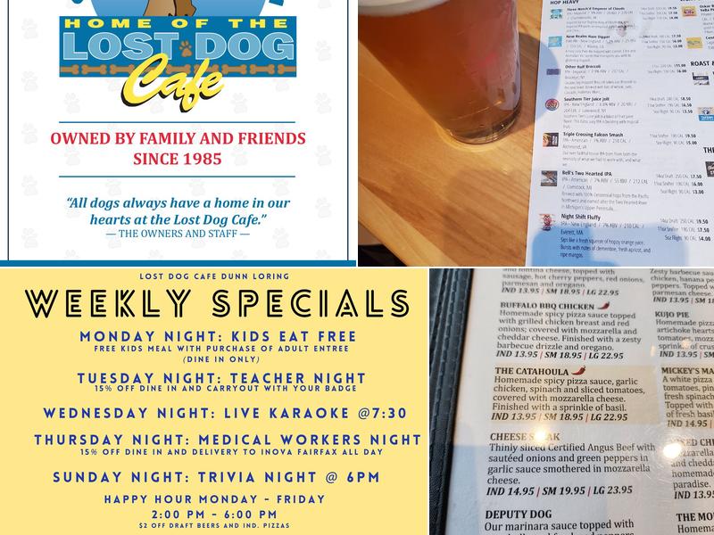 Lost Dog Cafe - Dunn Loring Menu