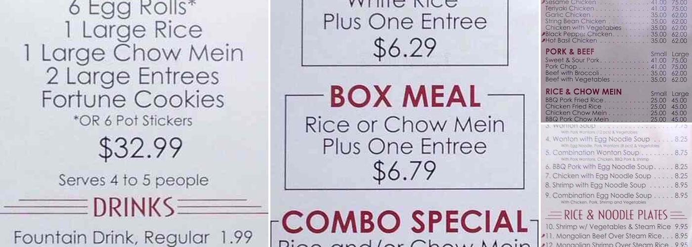 Hop Hing's Kitchen Menu