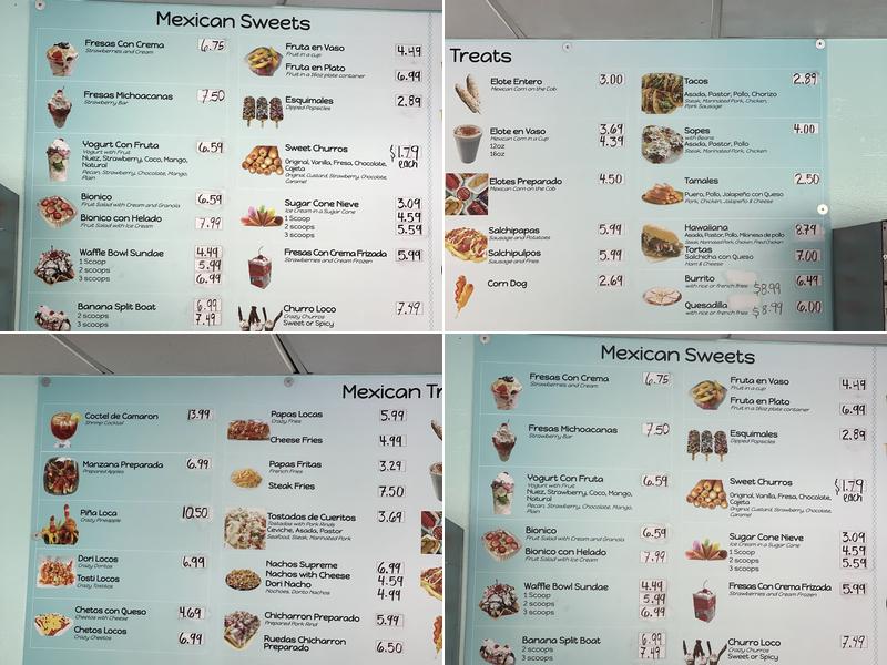 Elie’s Ice Cream Menu