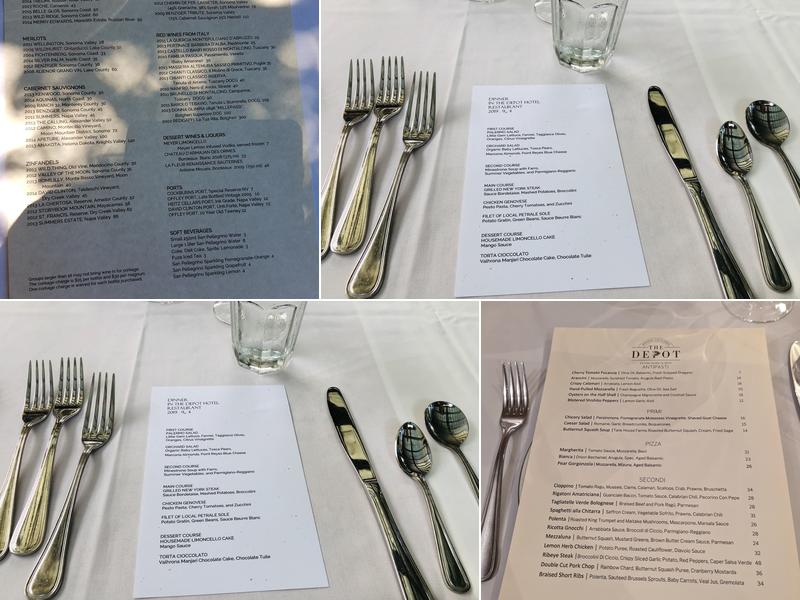 The Depot Sonoma Menu