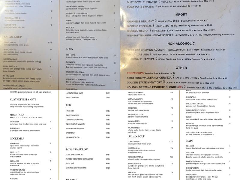 HopMonk Tavern Sonoma Menu