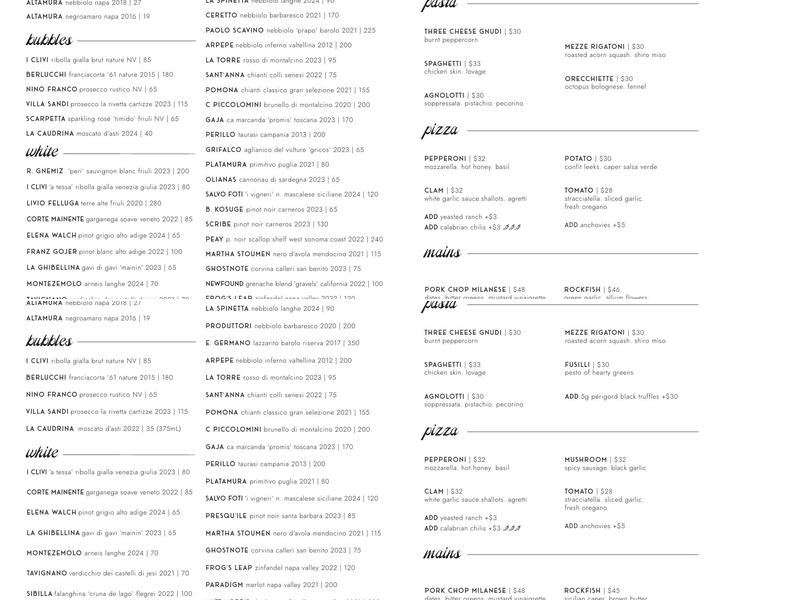 Ciccio Menu