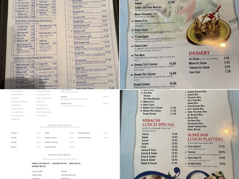 Passion Fin Asian Bistro & Sushi Bar Menu