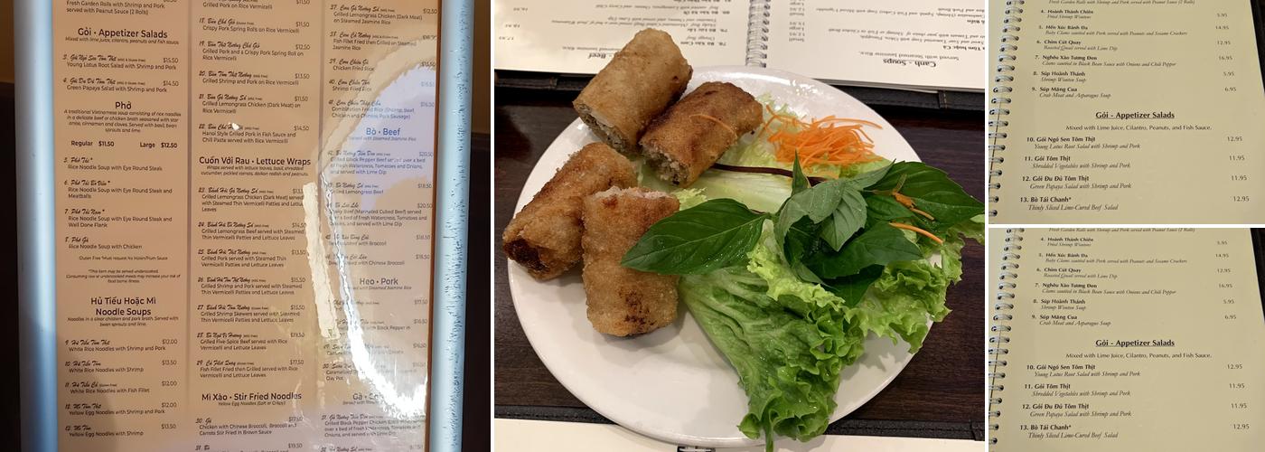 Four Sisters Restaurant Menu