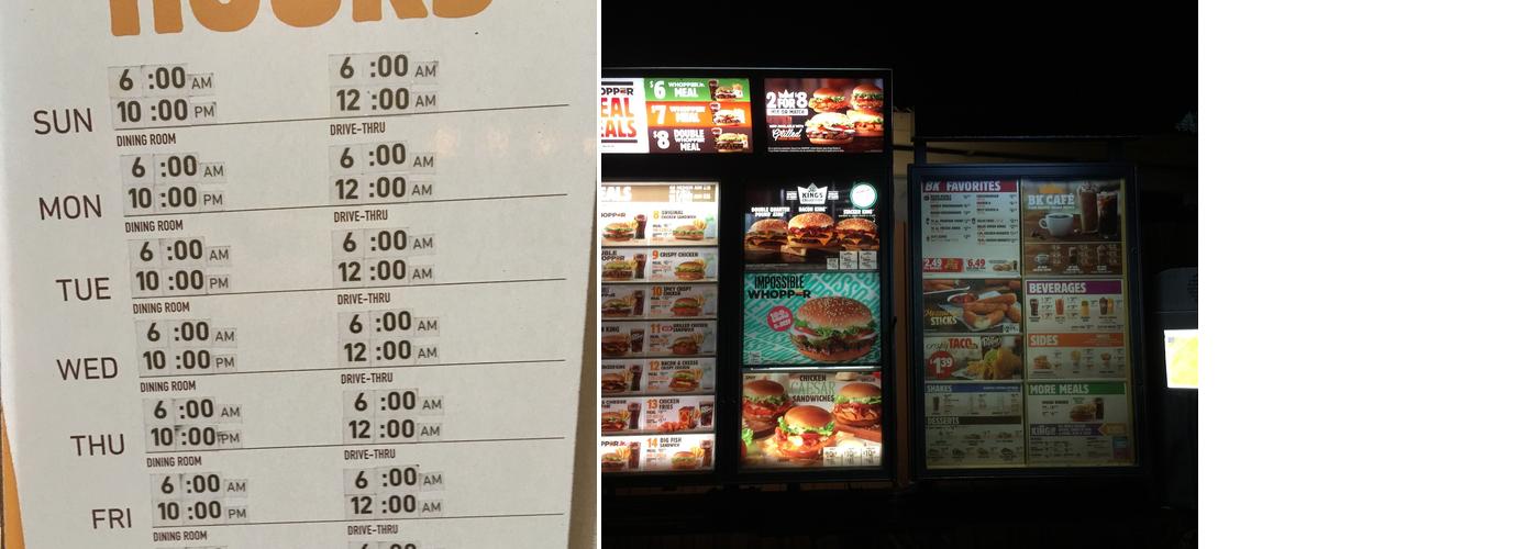 Burger King Menu